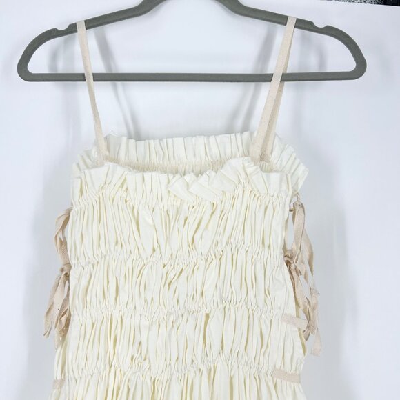 Cult Gaia Lola Ruched Tie Bodice Midi Dress - Picture 7 of 11